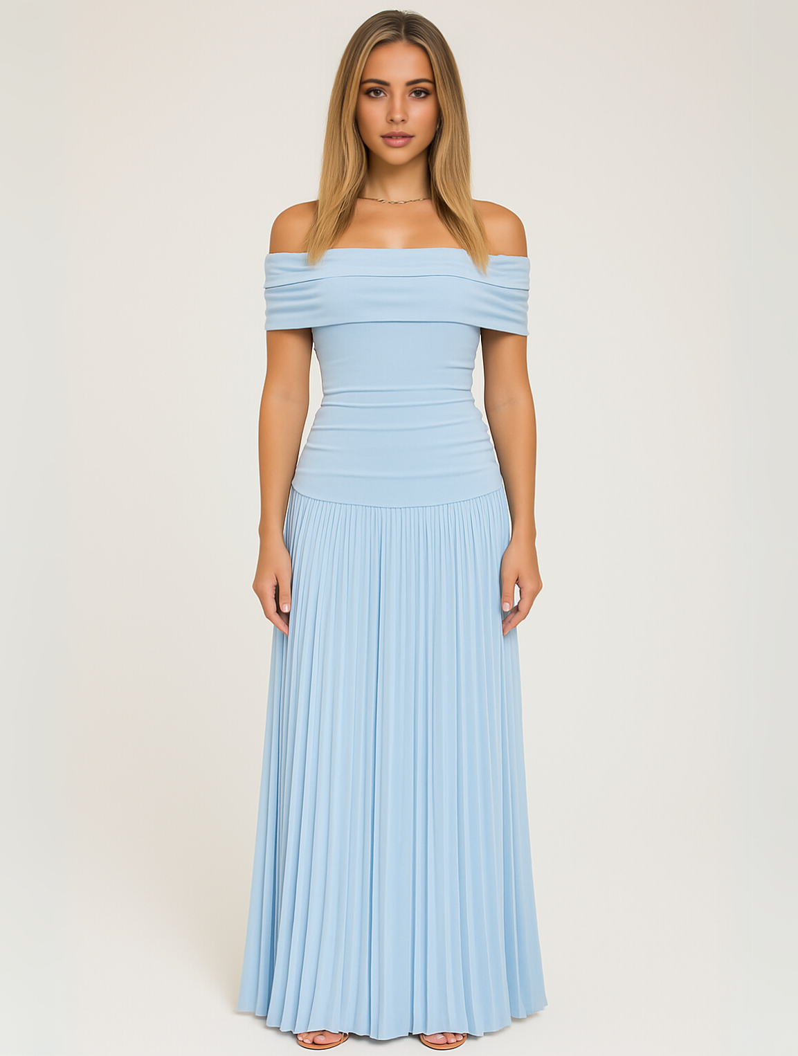 Ilona | Robe longue élégante à épaules découvertes - Image 5