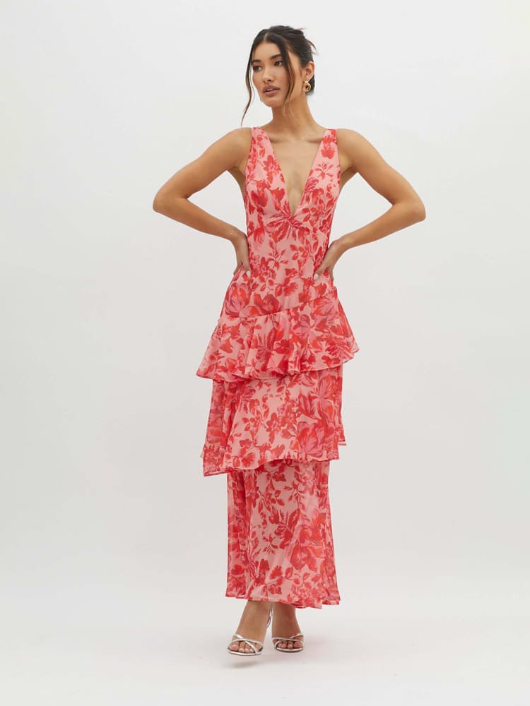 Monia | Robe longue à bretelles et volants dans le dos pour les événements printaniers - Image 3