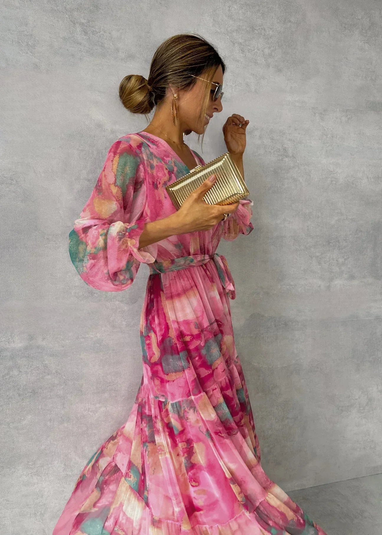 Sandra | Robe de printemps rose élégante pour toutes les occasions - Image 2