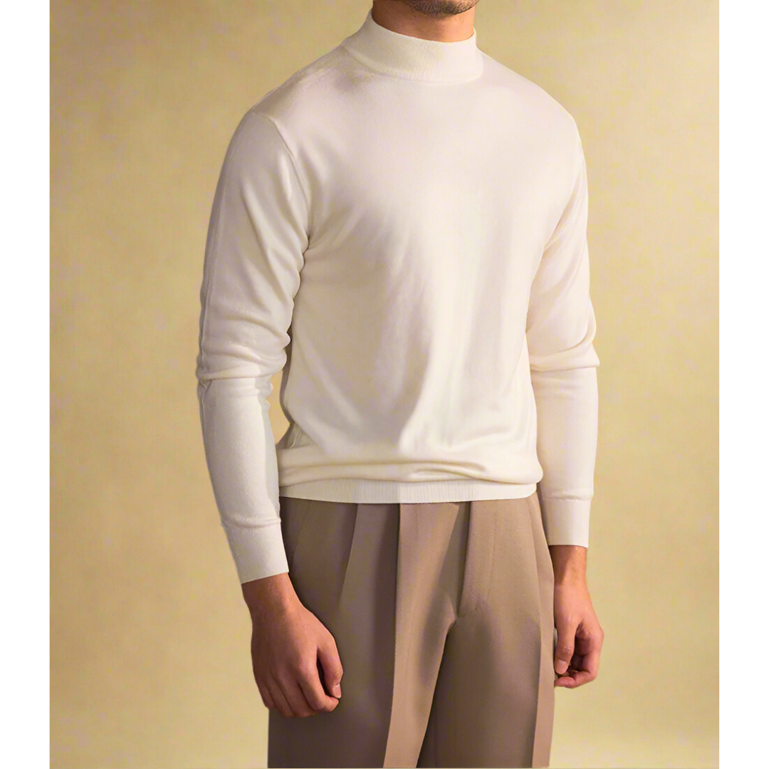Josselin | Pull ajusté à col montant pour homme - Image 4