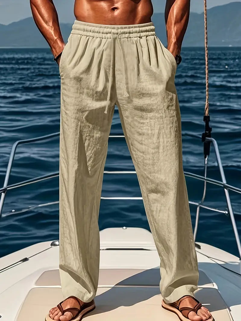 Jérémie | Pantalon léger en lin pour hommes, coupe décontractée - Image 4