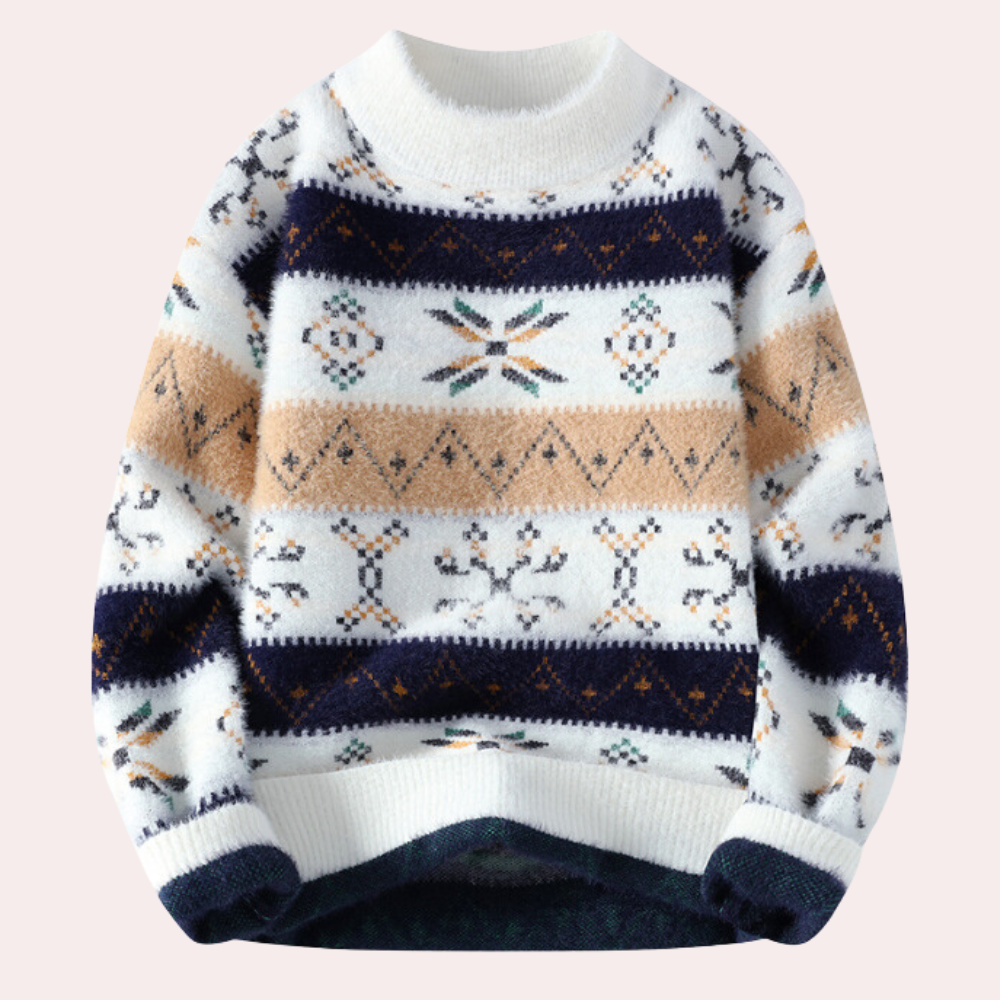 Amar | Pull rayé à col rond pour homme - Image 2