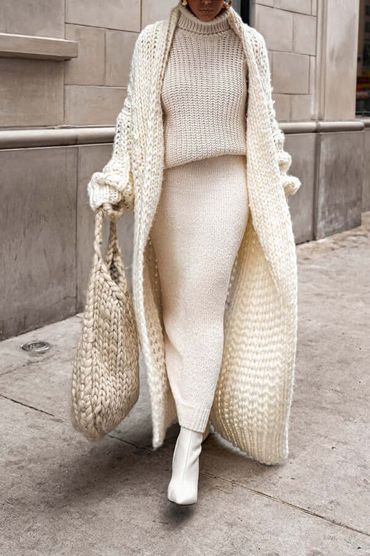 Sarah | Cardigan Long Tricot Grosse Maille Oversize Femme - Image 2