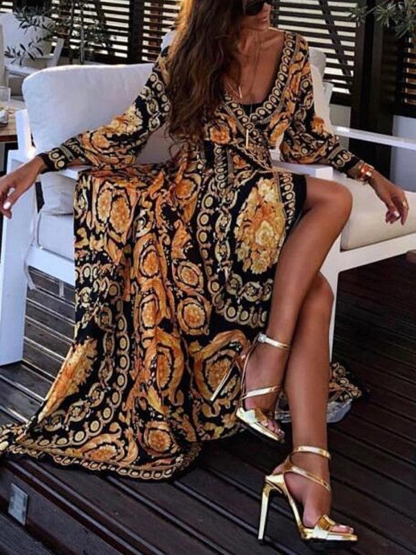 Lina | Robe longue chic à imprimé bohème pour femmes - Image 7
