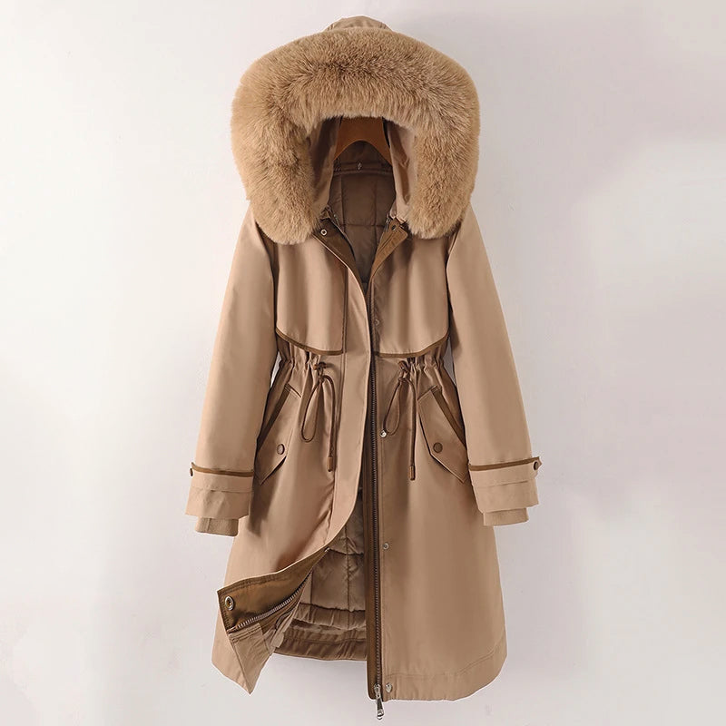Pénélope | Parka à Capuche Femme avec Cordon de Serrage à la Taille - Image 6