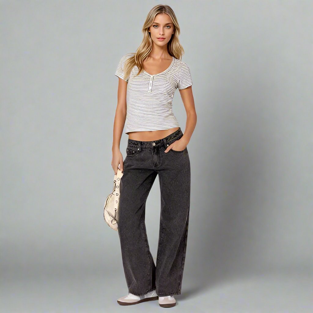 Roxy athéna - rise jeans | Denim extensible tendance et confortable - Image 2