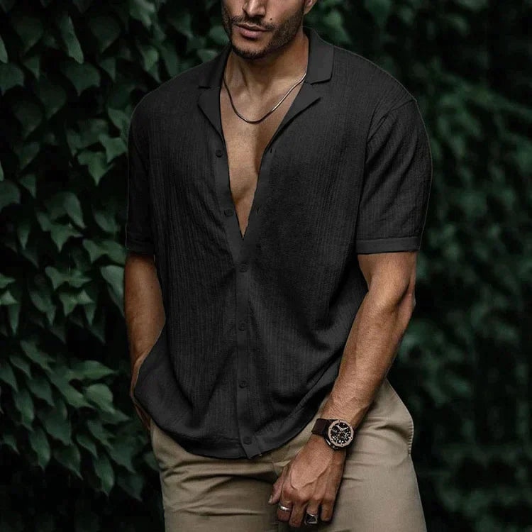 Lambert | Chemise d'été en lin pour hommes avec fermeture à boutons - Image 10