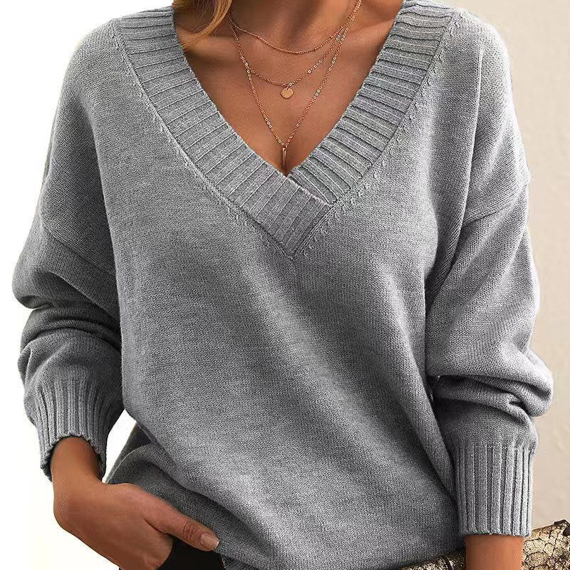 Lila | Pull ample à col en V pour femme - Image 6