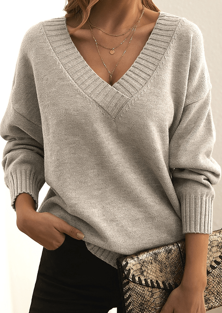 Lila | Pull ample à col en V pour femme - Image 5