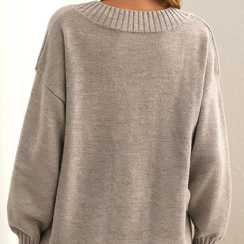 Lila | Pull ample à col en V pour femme - Image 4