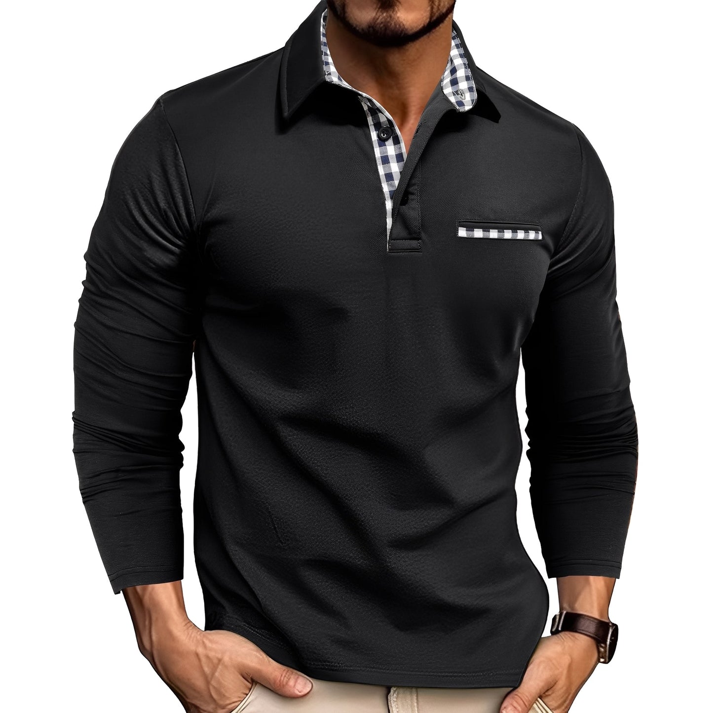 Image of Aske | Langærmet Polo Shirt til Mænd