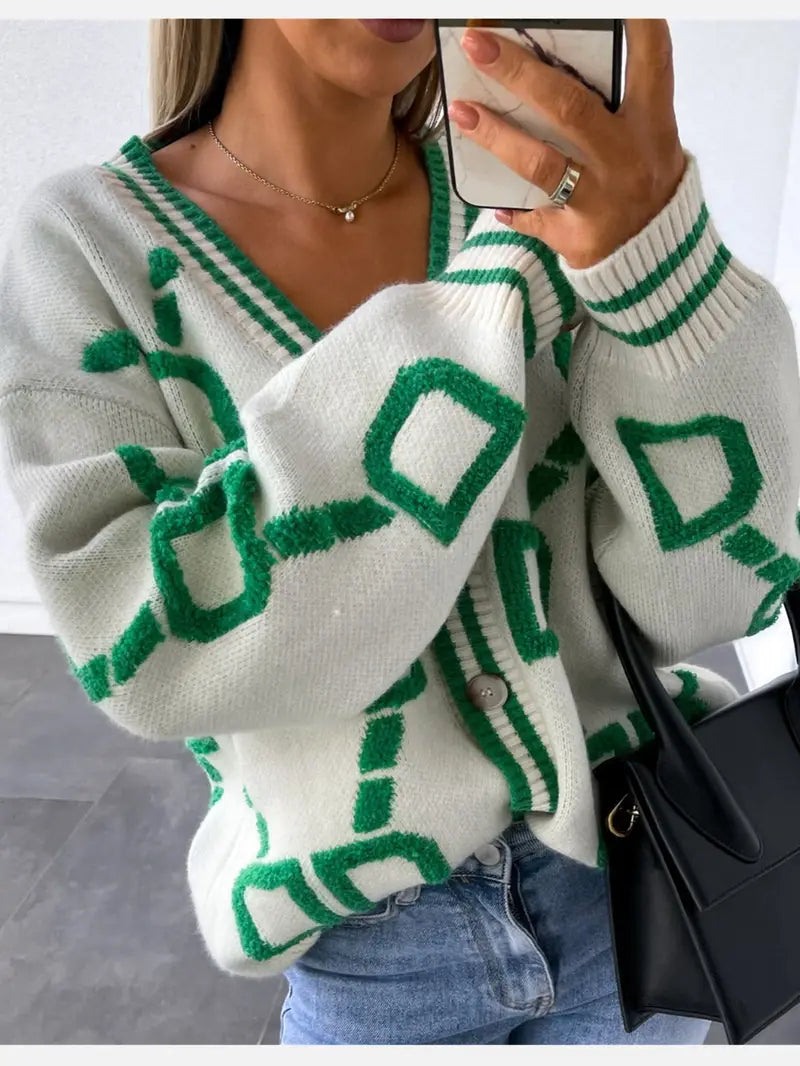 Kaïna | Cardigan Femme Boutonné à Col en V - Image 6