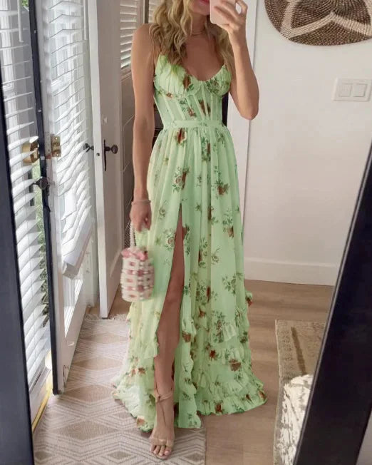 Carla | Élégante robe midi drapée avec jupe fluide pour femmes - Image 4
