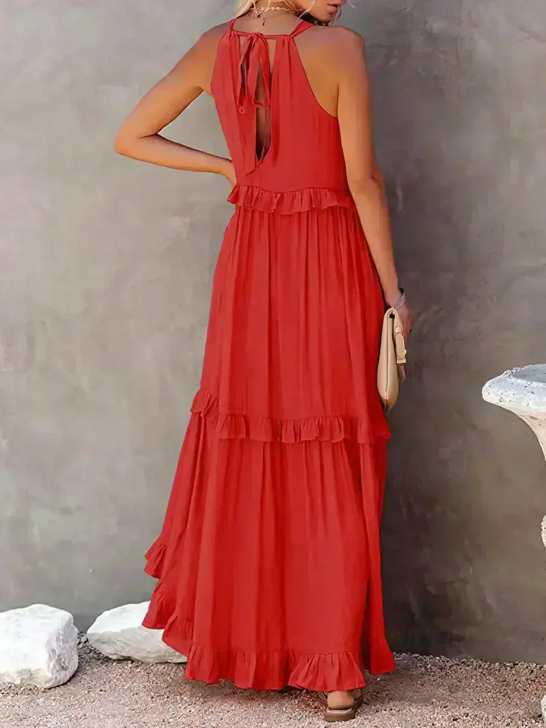 Brigitte | Robe sans manches élégante à bordures à volants pour toutes les occasions - Image 19