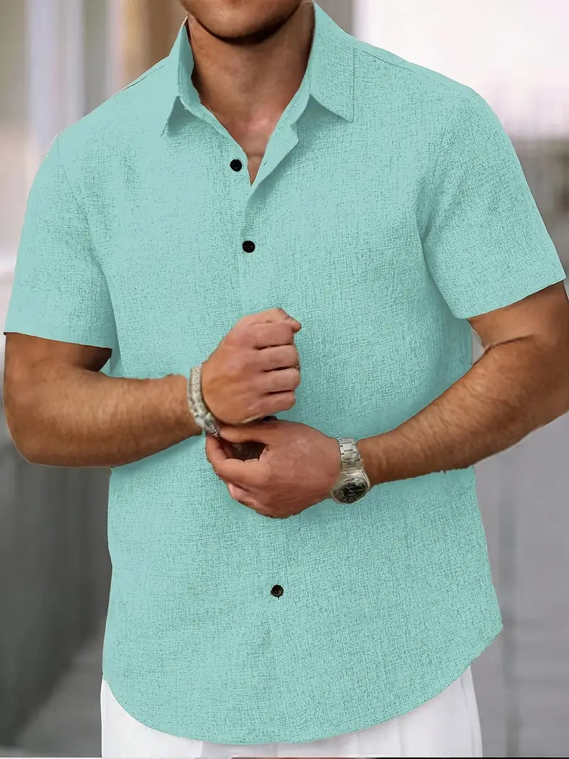 Mustapha | Chemise à manches courtes en lin léger pour hommes - Image 9