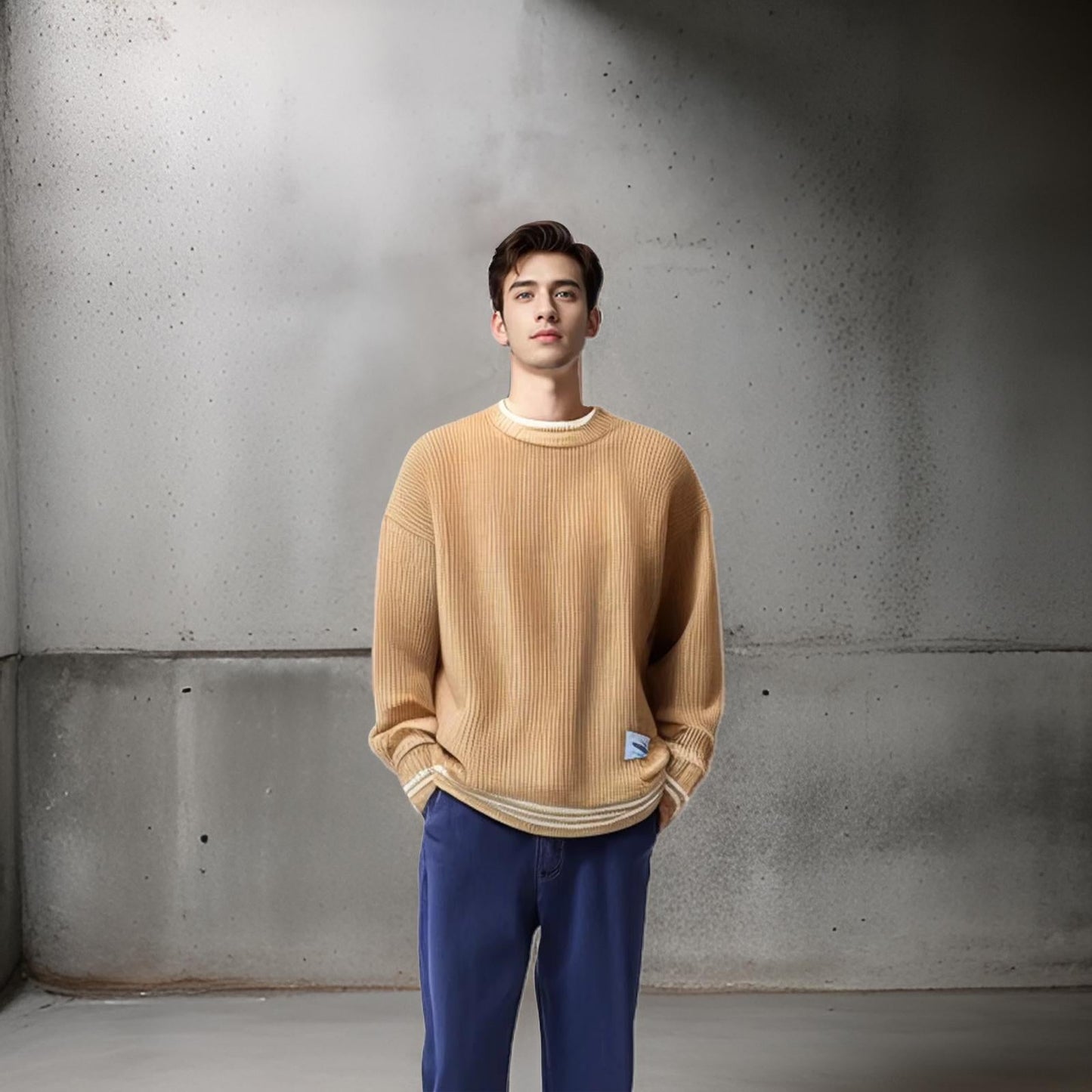 Honoré | Pull rayé à col rond et coupe décontractée pour homme - Image 7