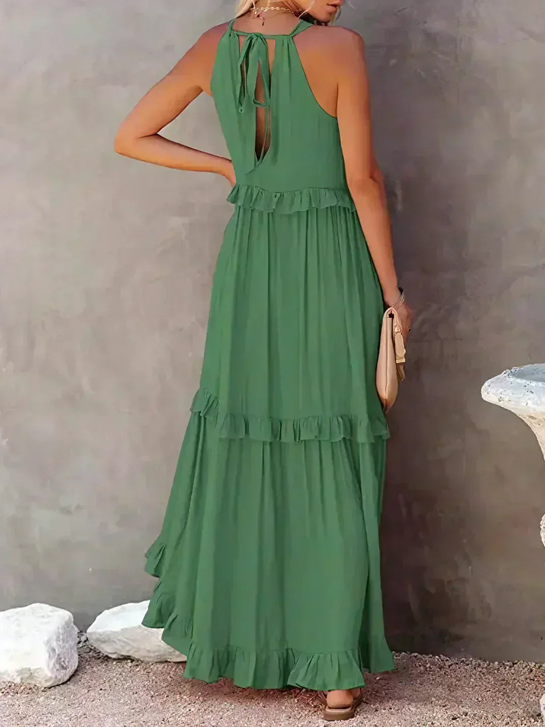 Brigitte | Robe sans manches élégante à bordures à volants pour toutes les occasions - Image 17