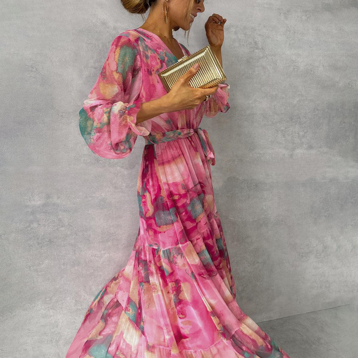 Sandra | Robe de printemps rose élégante pour toutes les occasions - Image 5