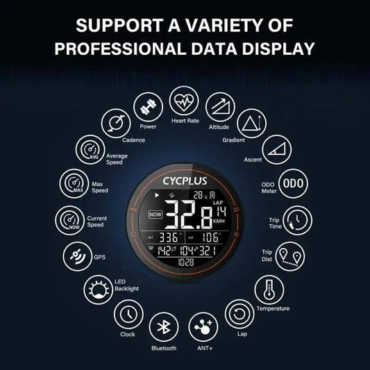 Cycplus M2 Trådløs GPS Cykelcomputer
