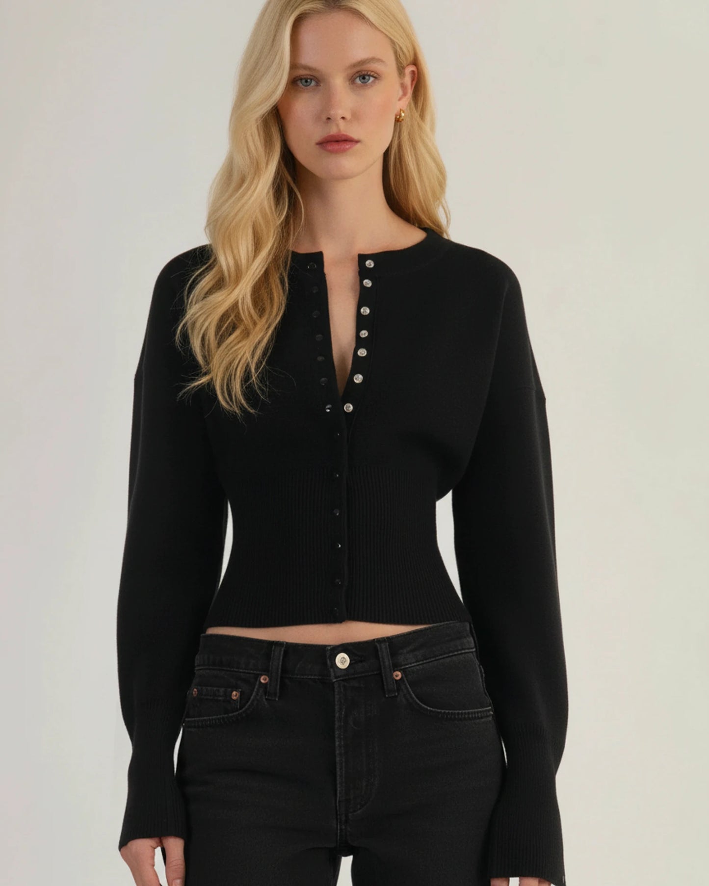 Nora | Langærmet Cropped Cardigan til Dame