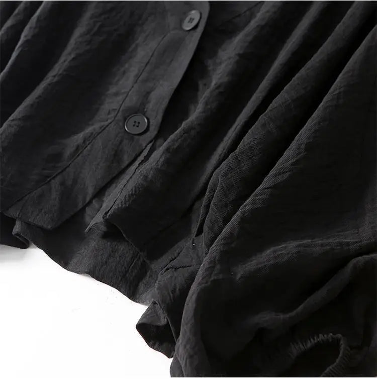 Dame cropped bluse i hør