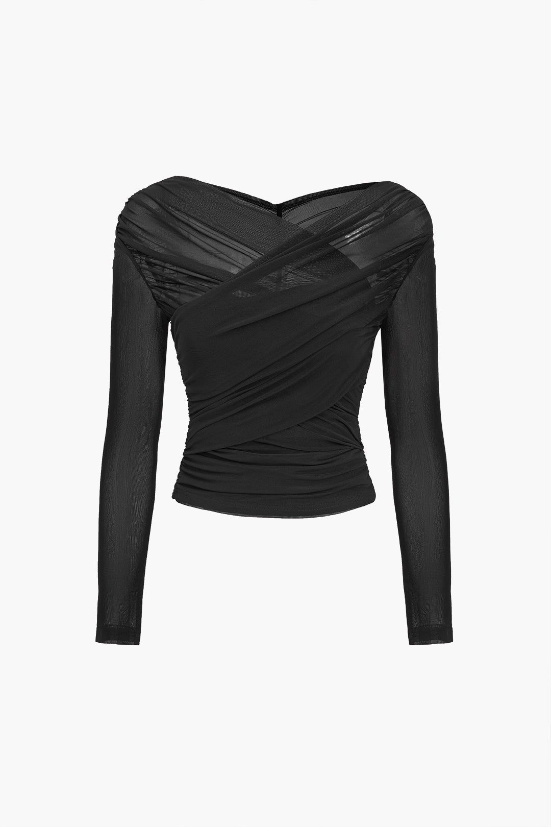 Perle | Haut Cache-Cœur Froncé à Manches Longues pour Femme - Image 6
