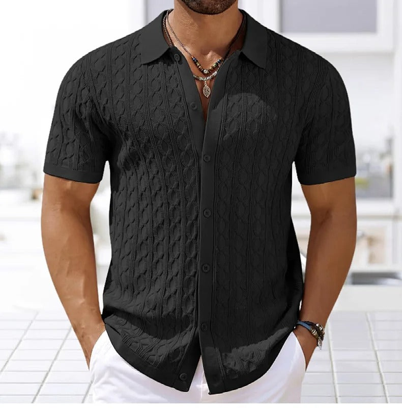 Ferdinand | Polo rétro en maille jacquard pour hommes - Image 7