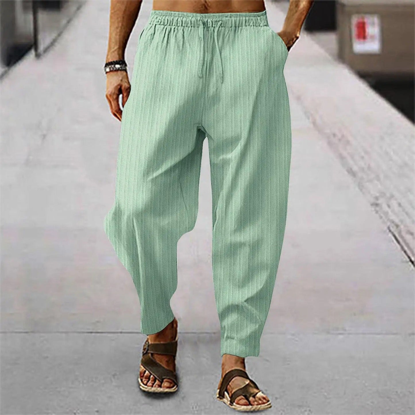 Thierry | Pantalon confortable en coton et lin pour hommes - Image 5