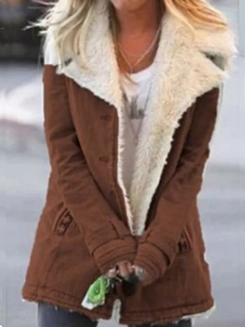 Marianne | Veste Femme Boutonnée à Col Sherpa - Image 9