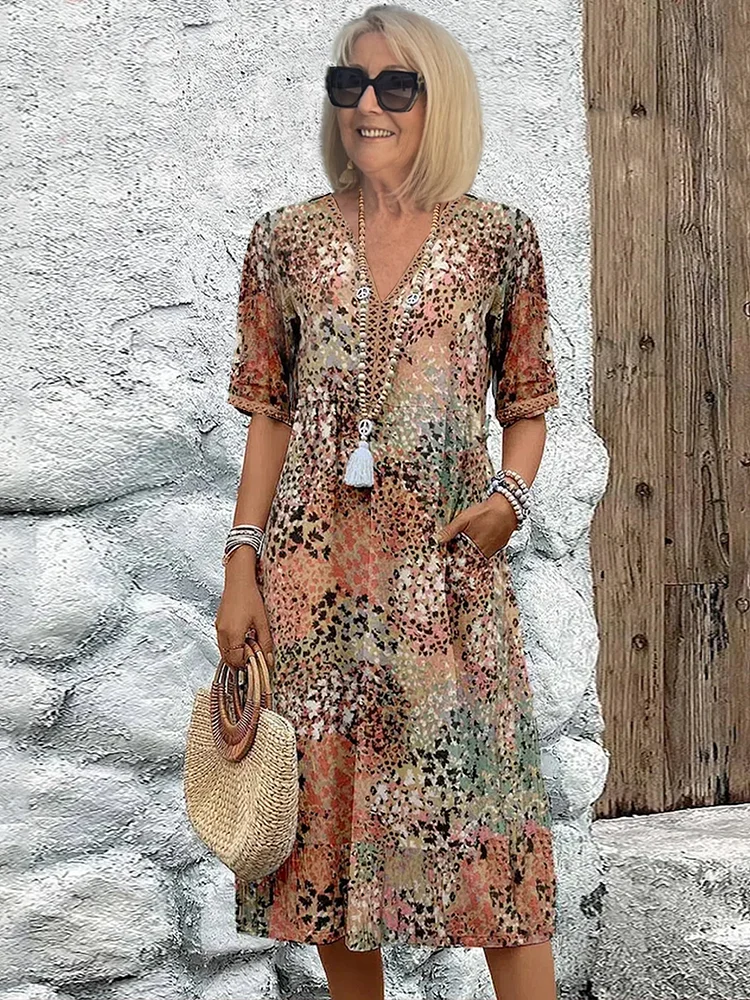 Harper | Robe midi à fleurs élégantes - Image 1