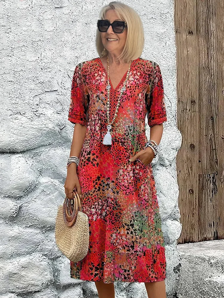 Harper | Robe midi à fleurs élégantes - Image 2