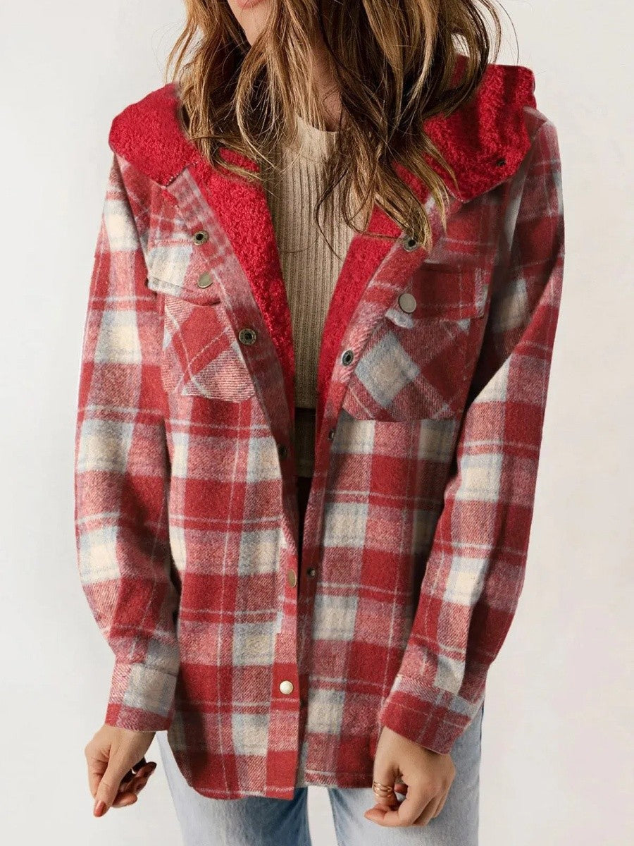 Athéna | Veste à Carreaux à Capuche pour Femme - Image 8