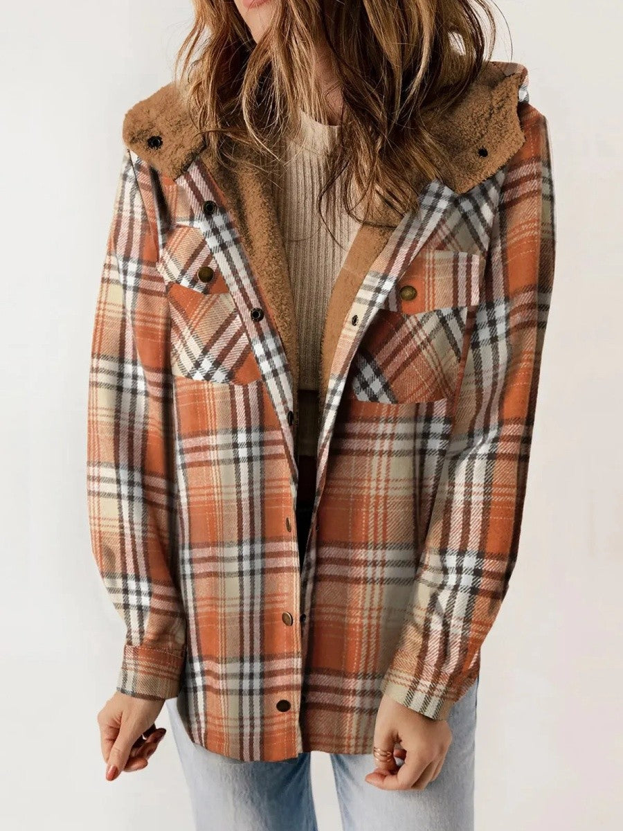 Athéna | Veste à Carreaux à Capuche pour Femme - Image 6