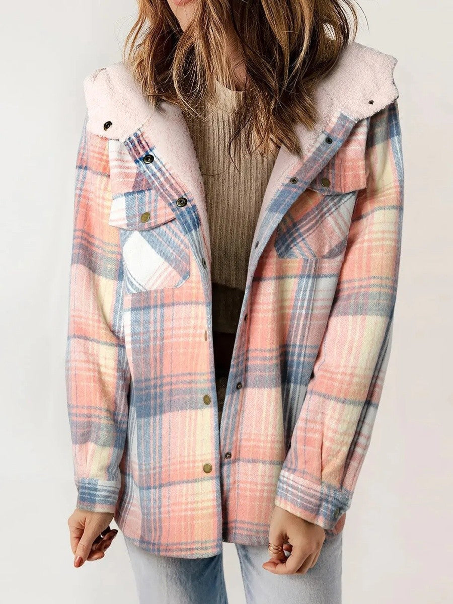 Athéna | Veste à Carreaux à Capuche pour Femme - Image 7