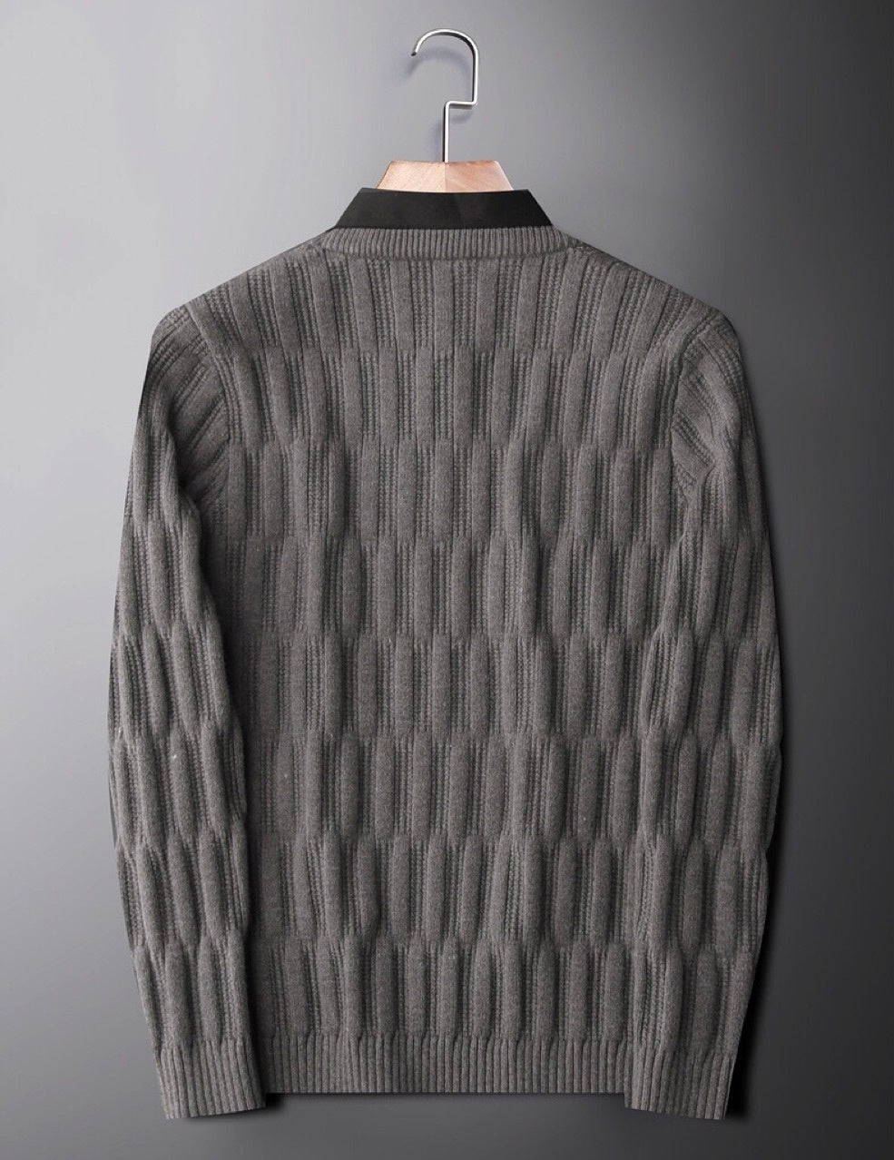Lyès | Pull Homme Col Rond Boutonné - Image 3