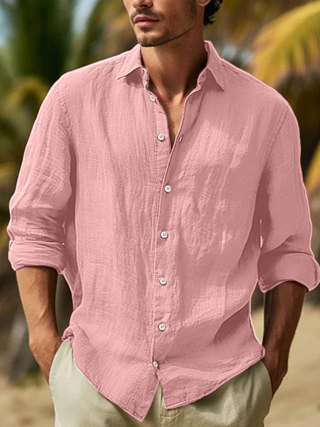 Bilal | Chemise à manches longues en lin pour hommes - Image 6