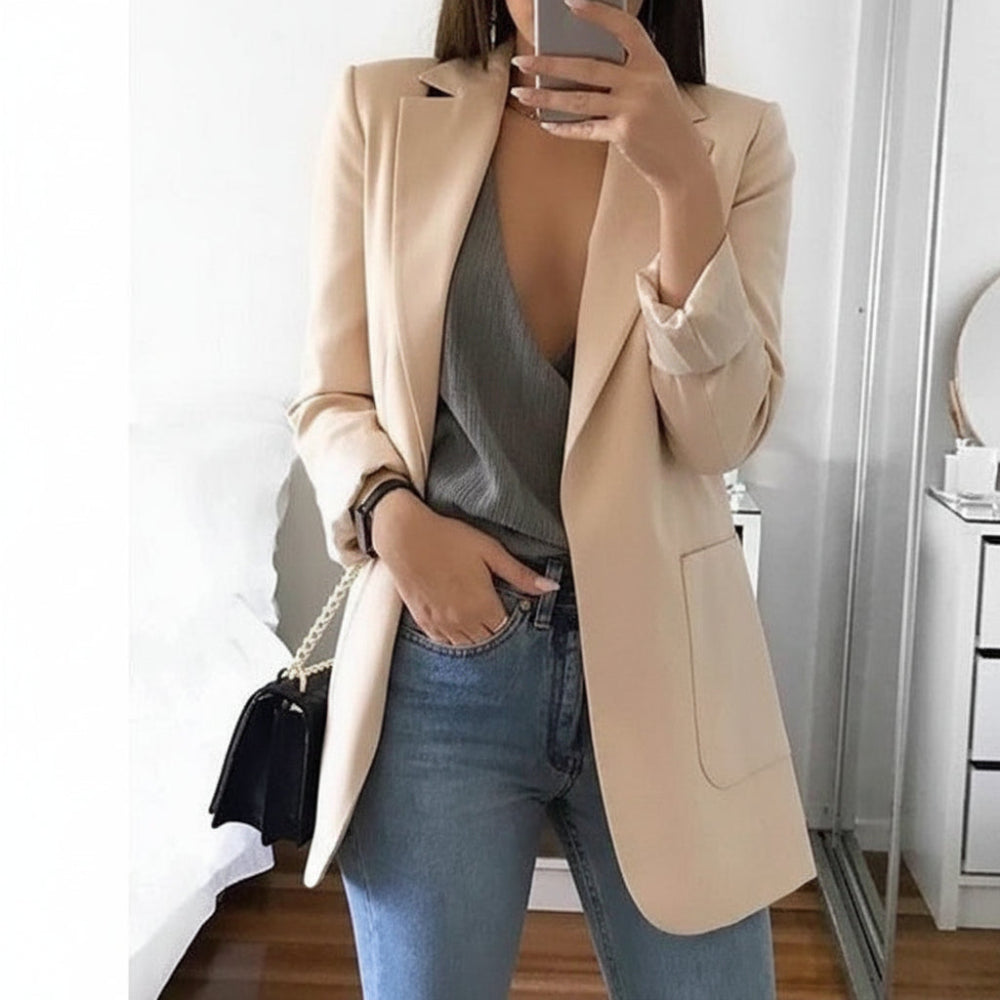 Image of Elisa | Dame Langærmet Blazer med Hakket Revers