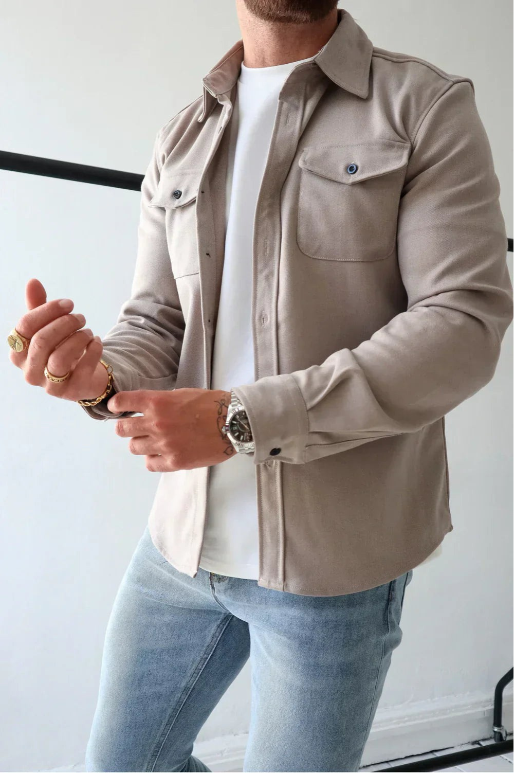 Folke | Herre Skjortejakke med Knapper - Image 1