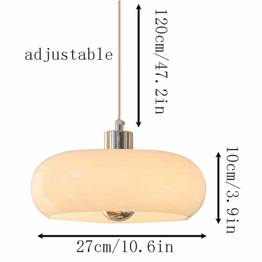 FormaGlow | Vintage Bauhaus Pendellampe med Formet Glas Skærm