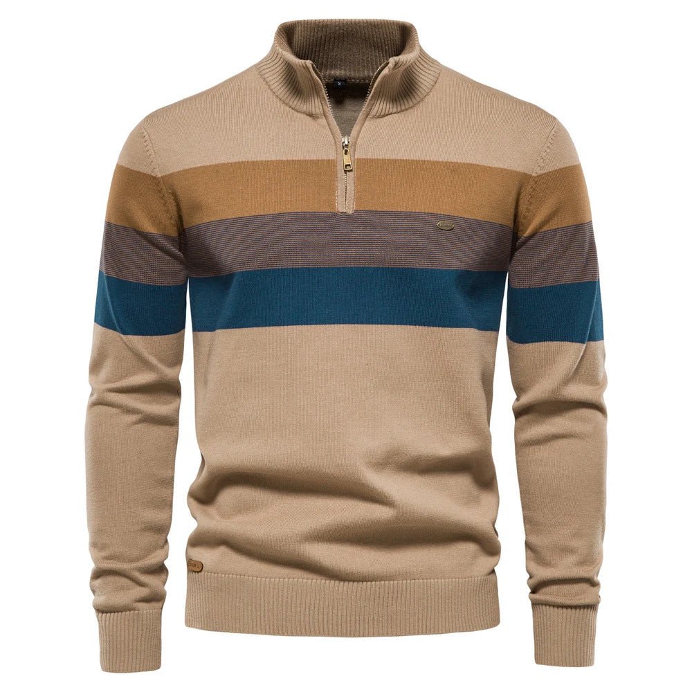 Erwan | Pull rayé à demi-zip pour homme - Image 4