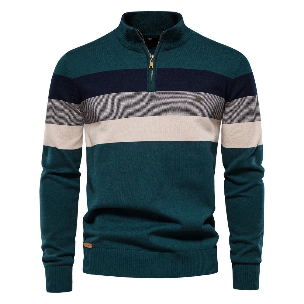 Erwan | Pull rayé à demi-zip pour homme - Image 2