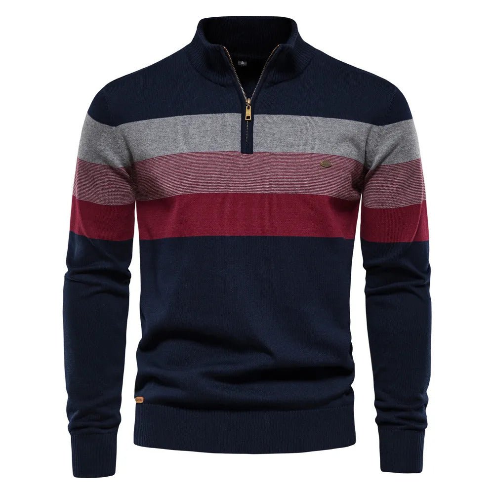 Erwan | Pull rayé à demi-zip pour homme - Image 3