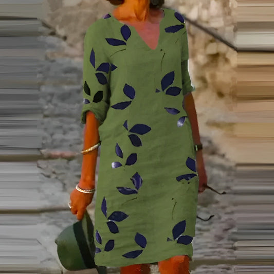 Image of Hjørdis | Dame V-Hals Midi Kjole