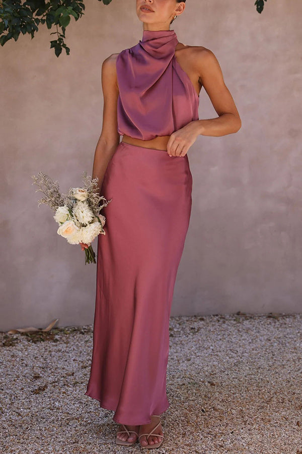 Laetitia | Ensemble deux pièces en satin élégant pour femmes - Image 18