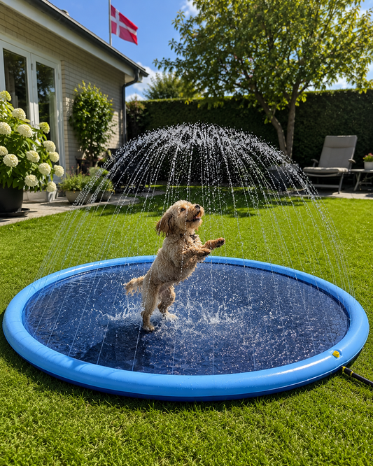 Hundepool med Vand Sprinkler (tilgængelig i størrelser til store og små hunde)