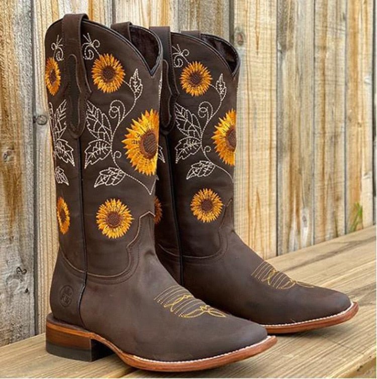 Elisabeth | Bottes de Cowboy Mi-Mollet Brodé pour Femme - Image 2