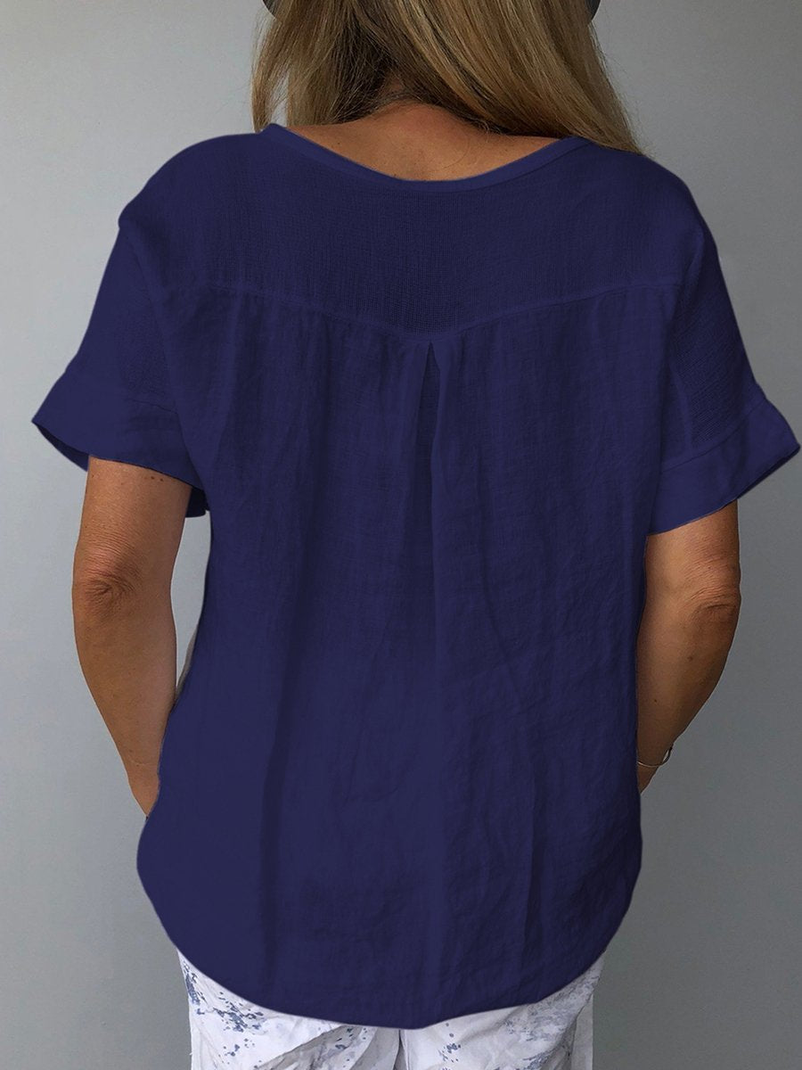 Souraya | Top décontracté en coton et lin pour femmes pour un style sans effort - Image 5