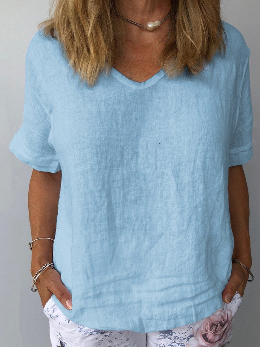 Souraya | Top décontracté en coton et lin pour femmes pour un style sans effort - Image 4