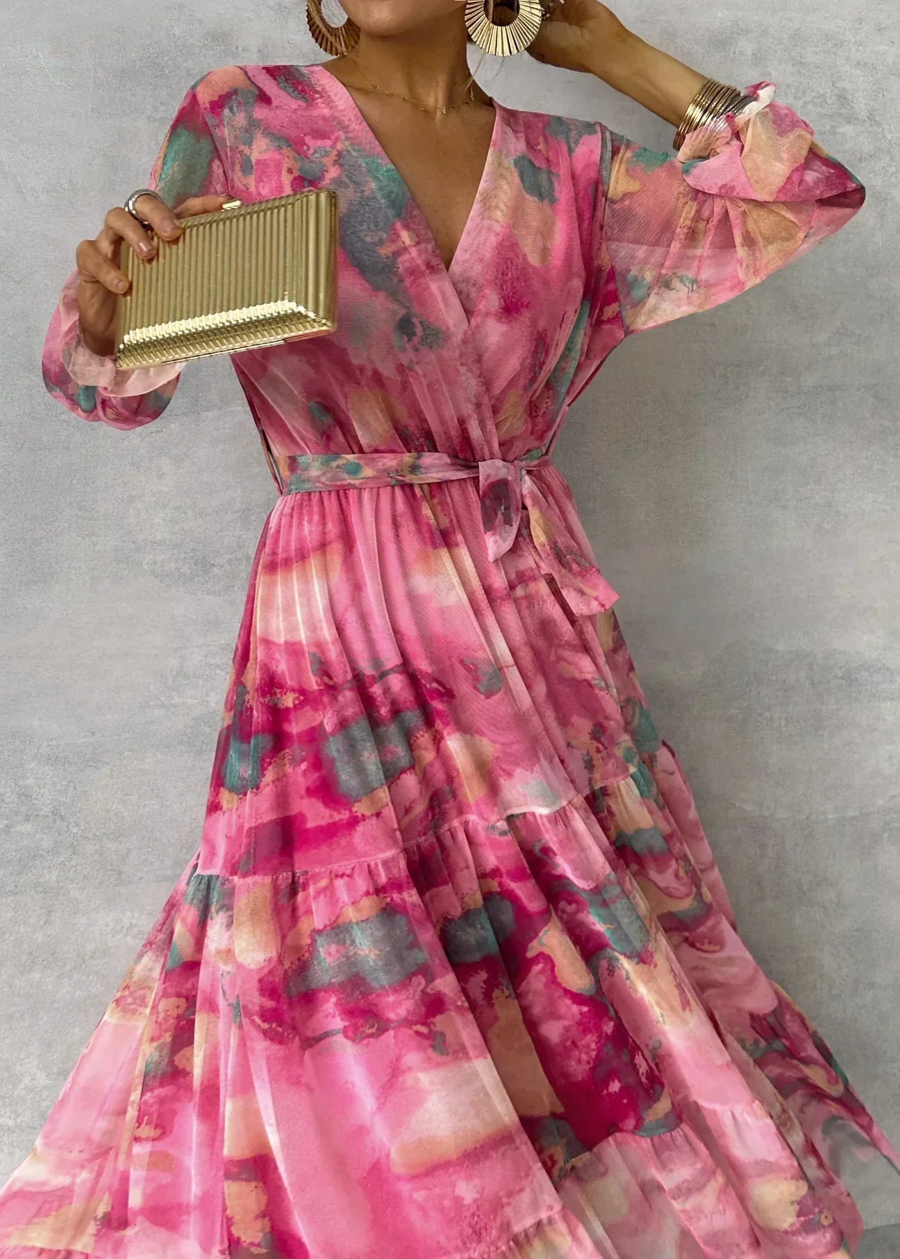 Sandra | Robe de printemps rose élégante pour toutes les occasions - Image 4