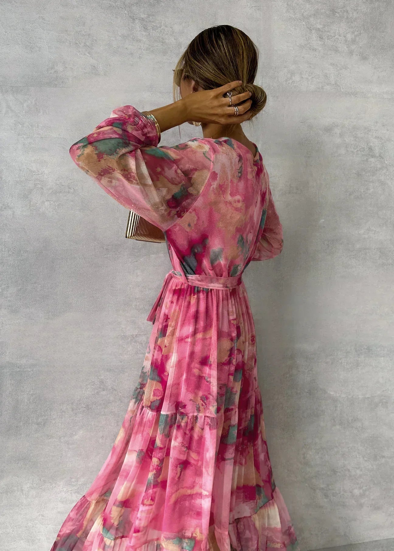 Sandra | Robe de printemps rose élégante pour toutes les occasions - Image 3